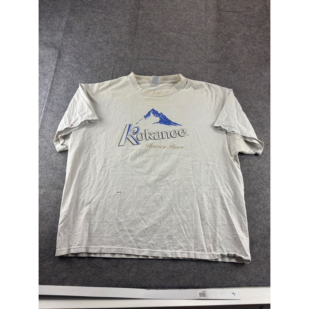 VTG Kokanee Glacier Beer T-Shirt Delta Magnum Weight 2XL Distressed Streetwear